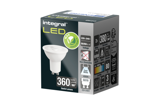 Ledlamp Integral GU10 4000K koel wit 2W 380lumen — Foto 2 van 2