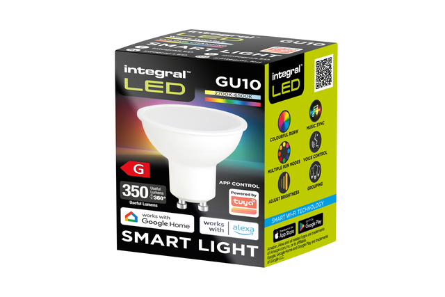 Ledlamp Integral GU10 2700-6500K Smart RGBW 4.9W 350lumen — Foto 2 van 2
