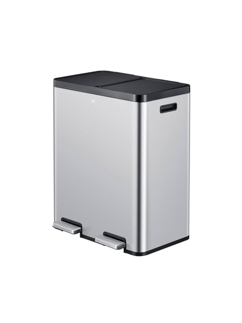 Afvalbak EKO Essential Recycler pedaalemmer 2x30liter RVS afbeelding