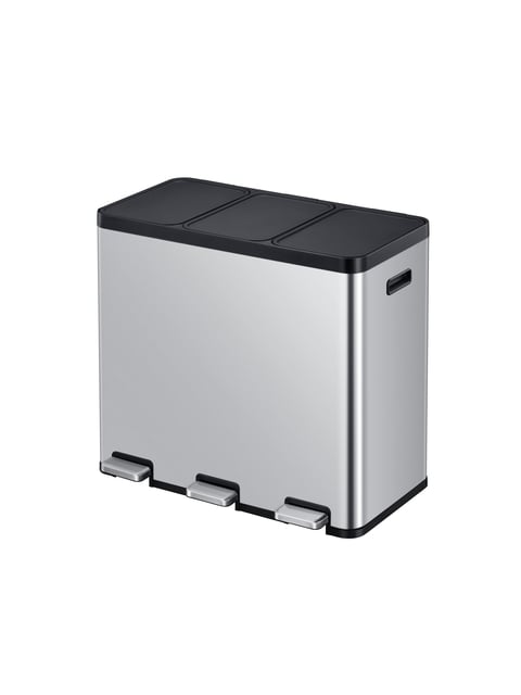 Afvalbak EKO Essential Recycler pedaalemmer 3x20liter RVS afbeelding