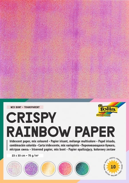 Regenboogpapier Folia 23x33cm iriserend 75gr 10 vel assorti afbeelding
