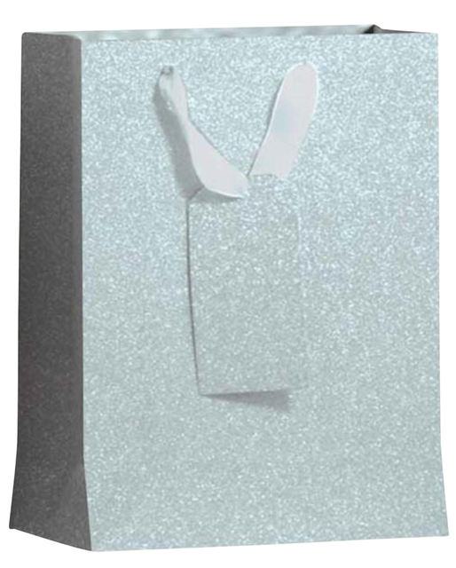 Cadeautas IG Group Zilver glitter 175x98x229mm afbeelding