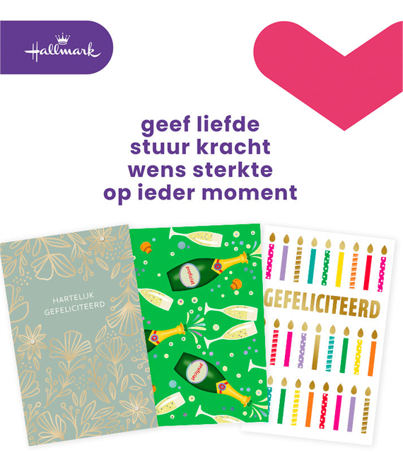 Wenskaart Hallmark navulset felicitatie 6 kaarten afbeelding