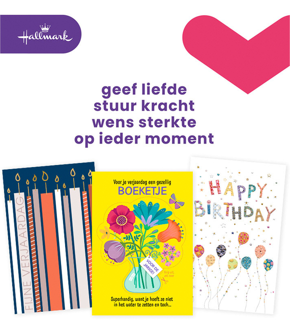 Wenskaart Hallmark navulset verjaardag 12 kaarten afbeelding