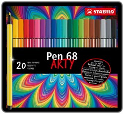 Viltstift STABILO Pen 68/20 Arty medium assorti blik à 20 stuks