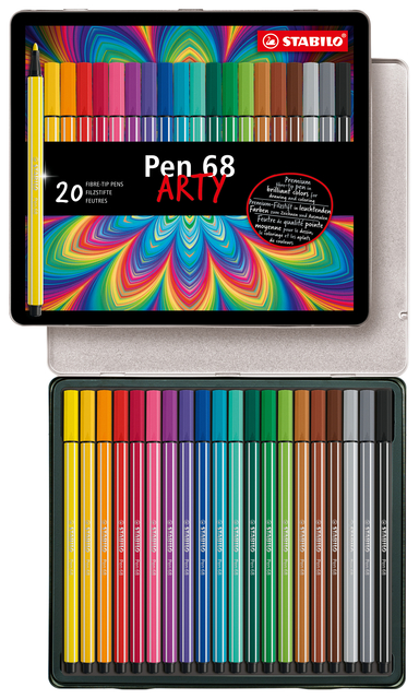 Viltstift STABILO Pen 68/20 Arty medium assorti blik à 20 stuks — Foto 2 van 2