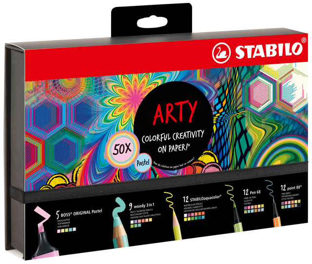 Creative set Stabilo 77/6 Arty colorful creative pastel mix 50 stuks afbeelding