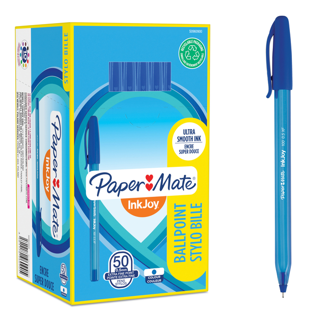 Balpen Paper Mate Inkjoy 100 ultrafijn blauw — Foto 2 van 2