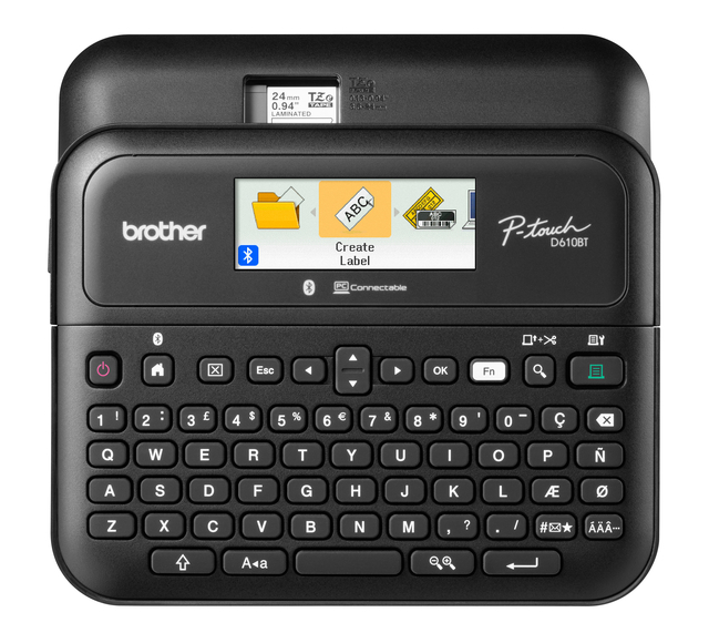 Labelprinter Brother P-touch TZe PT-D610BT desktop qwerty 24mm zwart in koffer — Foto 2 van 2