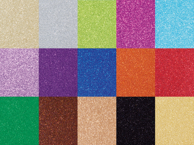Glitterkarton Folia 50x70cm 300gr 15 vel 15 kleuren afbeelding