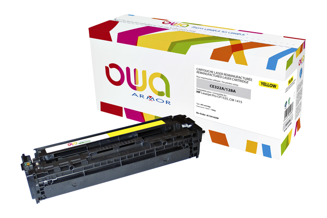Tonercartridge OWA alternatief tbv HP CE322A geel afbeelding