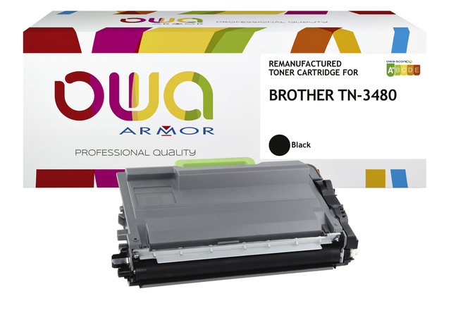 Toner OWA alternatief tbv Brother TN-3480BK zwart afbeelding