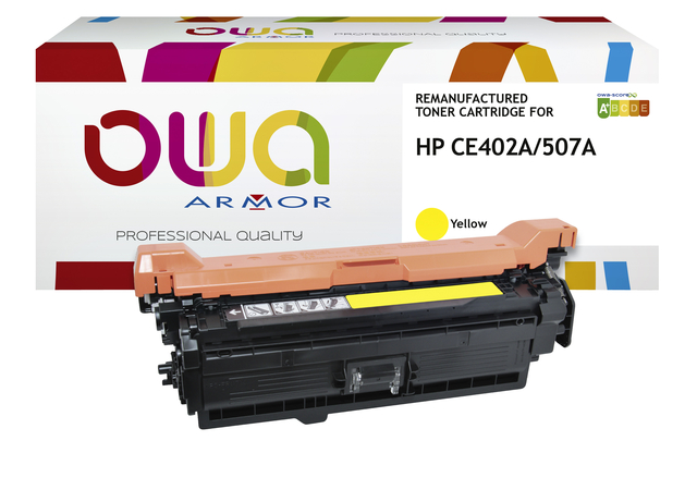 Tonercartridge OWA alternatief tbv HP CE402A geel afbeelding
