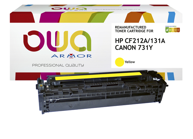 Tonercartridge OWA alternatief tbv HP CF212A geel afbeelding
