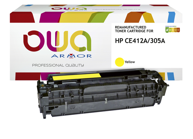 Tonercartridge OWA alternatief tbv HP CE412A geel afbeelding