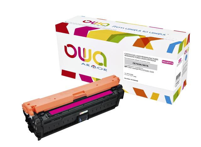 Tonercartridge OWA alternatief tbv HP CE743A rood afbeelding