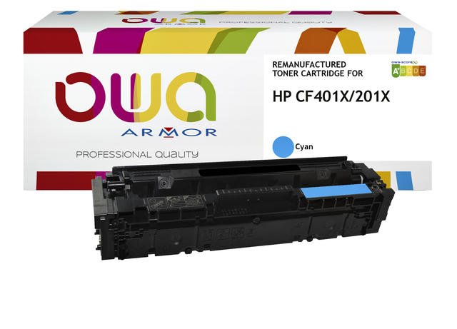 Tonercartridge OWA alternatief tbv HP CF401X blauw afbeelding