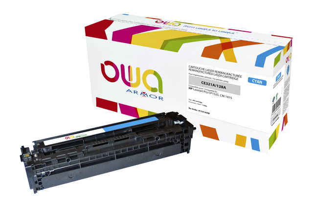 Tonercartridge OWA alternatief tbv HP CE321A blauw afbeelding