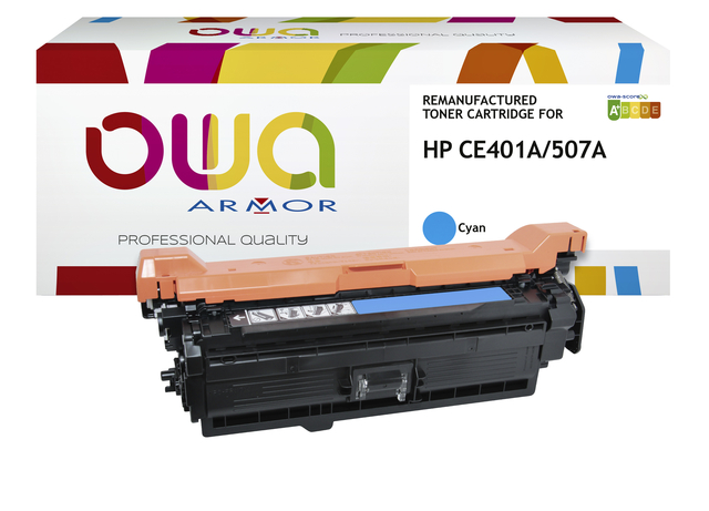 Tonercartridge OWA alternatief tbv HP CE401A blauw afbeelding