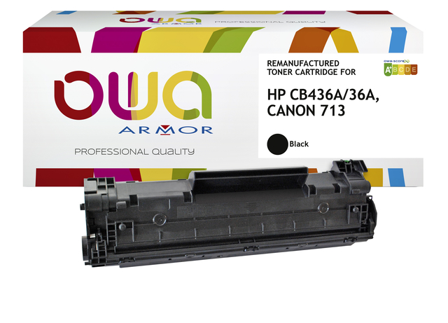 Tonercartridge OWA alternatief tbv HP CB436A zwart afbeelding