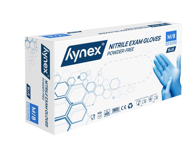 Handschoen Hynex M nitril blauw pak à 100 stuks afbeelding
