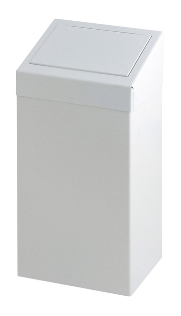 Afvalbak Vepa Bins met pushdeksel 50 liter metaal wit afbeelding