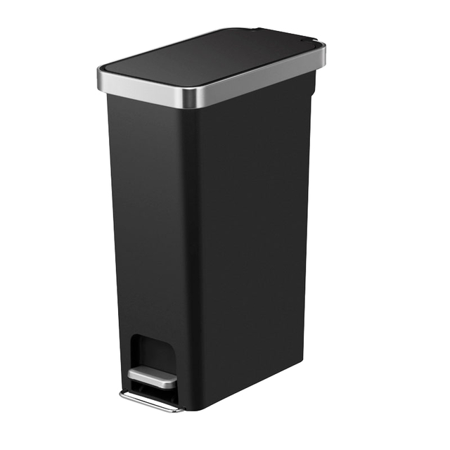 Afvalbak EKO Hana Slim pedaalemmer 40 liter zwart afbeelding