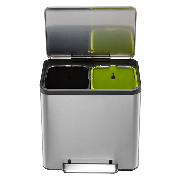 Pedaalemmer EKO EcoCasa Recycler 15+15 liter rvs afbeelding