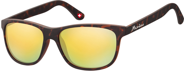 Zonnebril Montana met geel glas mat turtle afbeelding