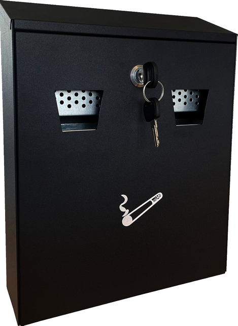Asbak BRASQ wand 32x26cm zwart afbeelding