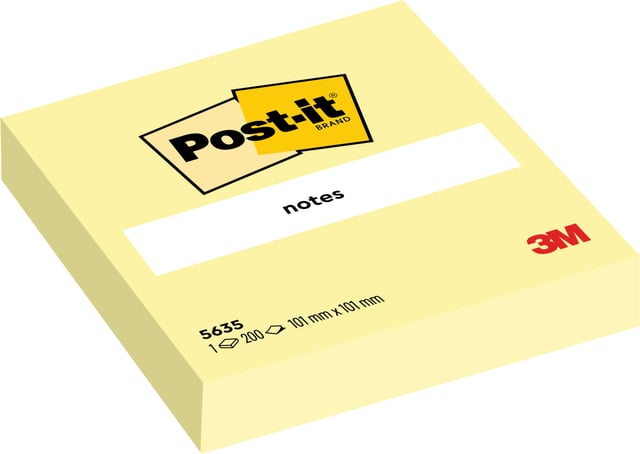 Memoblok 3M Post-it 563 101x101mm geel 200 vel afbeelding