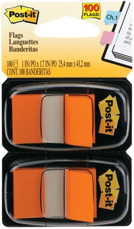 Indextabs 3M Post-it 680 25.4x43.2mm duopack oranje 100 vel
