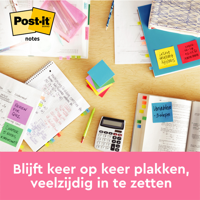 Memoblok 3M Post-it 654 76x76mm Energetic Colours 6 stuks — Foto 2 van 2