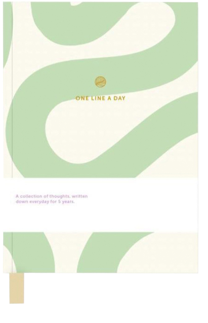 Notitieboek One Line A Day Flow groen/ wit lijn afbeelding