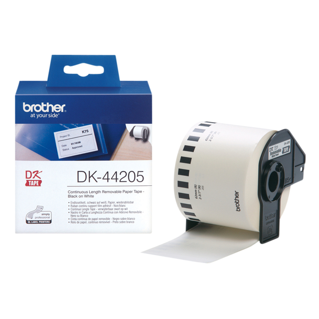 Etiket Brother DK-44205 doorlopend 62mm 1 rol á 30m wit afbeelding