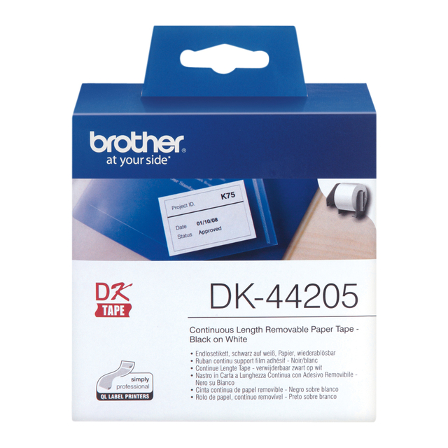 Etiket Brother DK-44205 doorlopend 62mm 1 rol á 30m wit — Foto 2 van 2