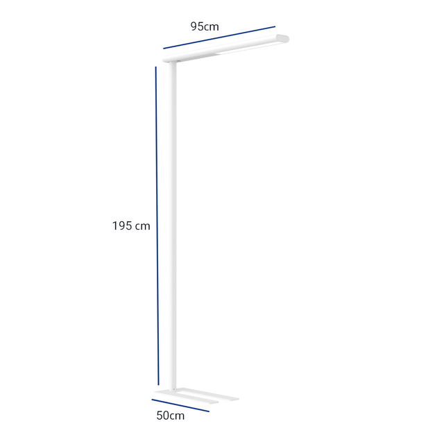 Vloerlamp MAUL Jet LED dimbaar hg 195 cm wit — Foto 2 van 2