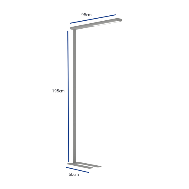 Vloerlamp MAUL Jet LED dimbaar hg 195 cm zilver — Foto 2 van 2