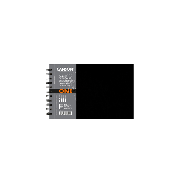 Tekenboek Canson One Art Book 80 witte vellen 100gr 216x140mm zwart afbeelding
