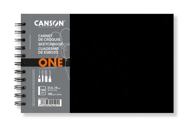 Schetsboek Canson Art Book One spiraalgebonden 160vel 100gr 216x140mm wit afbeelding