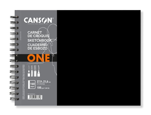 Schetsboek Canson Art Book One spiraalgebonden 160vel 100gr 279x216mm wit afbeelding