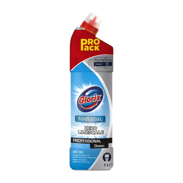 Sanitairreiniger Glorix Pro Formula Toilet Gel Ocean zonder bleek 1000ml afbeelding