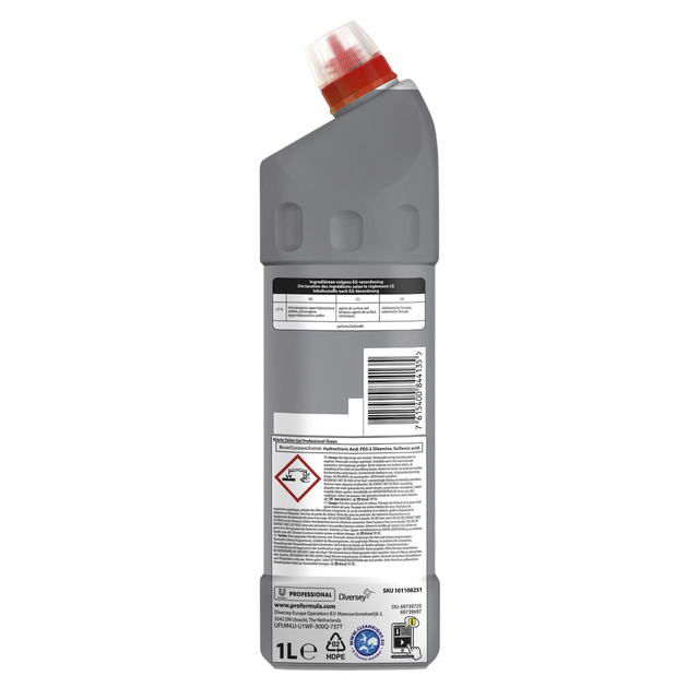 Sanitairreiniger Glorix Pro Formula Toilet Gel Ocean zonder bleek 1000ml — Foto 2 van 2