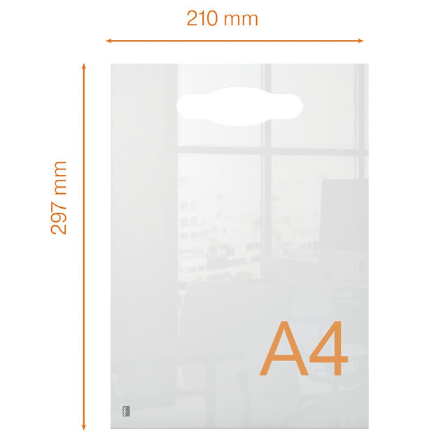 Notitiebord Nobo transparant acryl met handgreep A4 — Foto 2 van 2