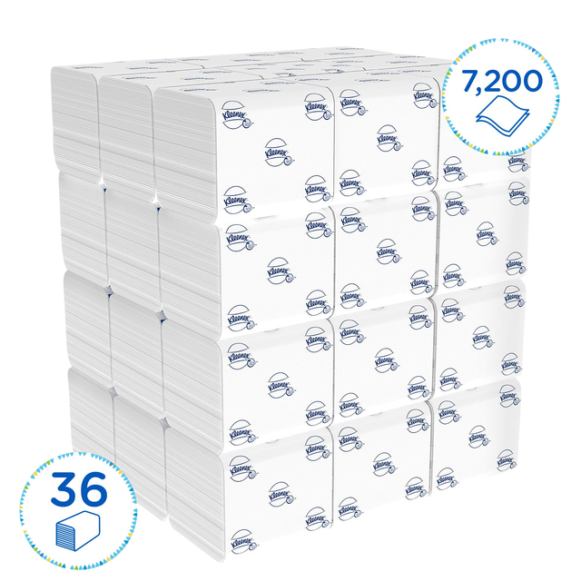 Toiletpapier Kleenex gevouwen 2-laags 110x186mm wit 8408 — Foto 2 van 2