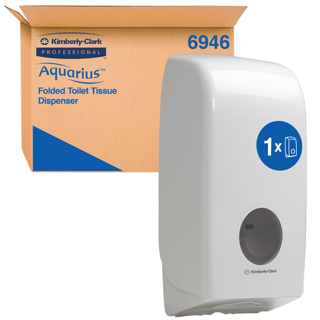 Toiletpapierdispenser Kimberly Clark Aquarius gevouwen wit 6946 afbeelding