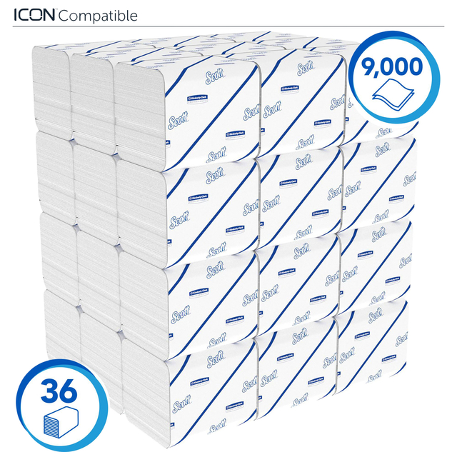 Toiletpapier Scott Control gevouwen 2-laags 110x186mm wit 8508 — Foto 2 van 2