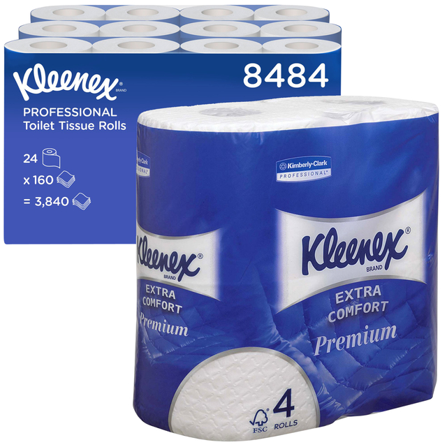 Toiletpapier Kleenex 4-laags 160 vel wit 8484 afbeelding