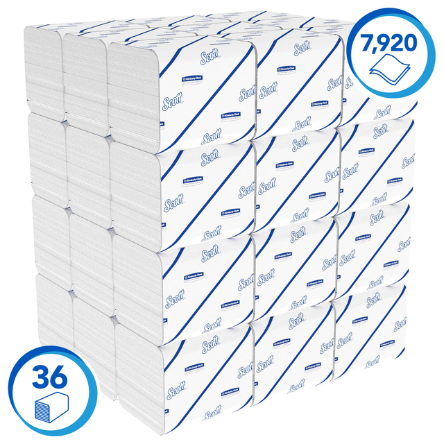Toiletpapier Scott Control gevouwen 2-laags 110x186mm wit 8509 — Foto 2 van 2