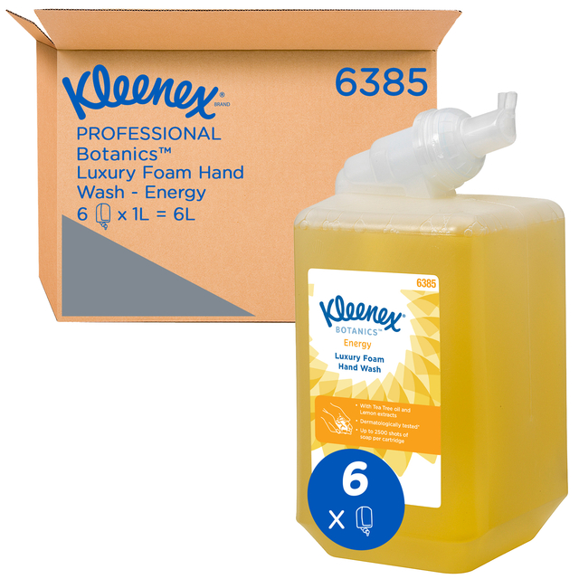 Handzeep Kleenex Botanics Energy schuim luxe 1000ml 6385 afbeelding